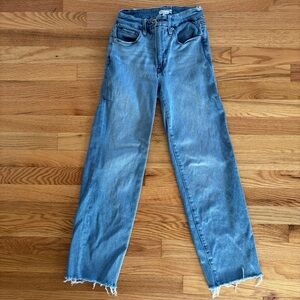 Good American Women’s 0/25 Good Legs Straight High Rise Stretch Ankle Denim
